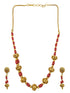 Gold Plated In Coral Beads Necklace Set