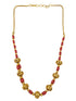 Gold Plated In Coral Beads Necklace Set