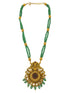 Gold Plated Necklace Set in green crystal natural stones