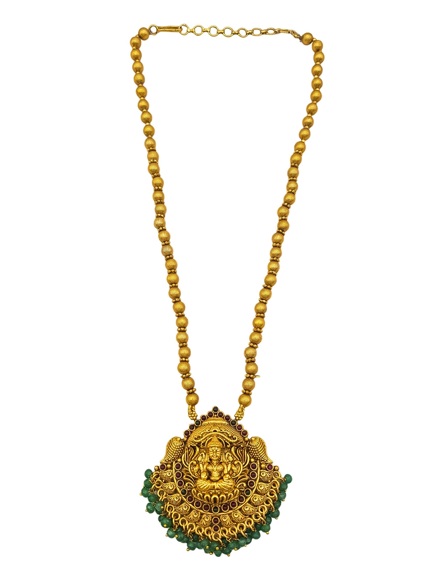 Premium Gold Plated Temple design Pendant Set