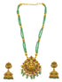 Gold Plated Necklace Set in green crystal natural stones