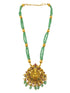 Gold Plated Necklace Set in green crystal natural stones