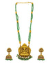 Gold Plated Necklace Set in green crystal natural stones