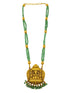 Gold Plated Necklace Set in green crystal natural stones