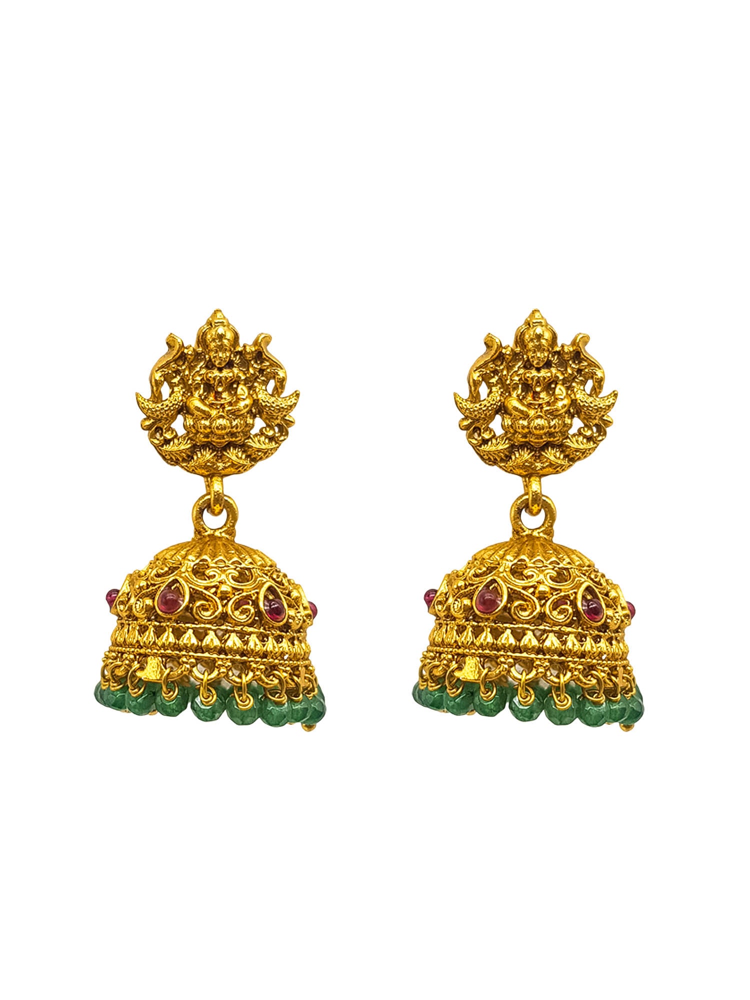 Premium Gold Plated Temple design Pendant Set