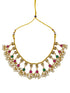 Gold Plated Classic Multicolor Floral Necklace set with AD Stones