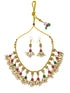 Gold Plated Classic Multicolor Floral Necklace set with AD Stones