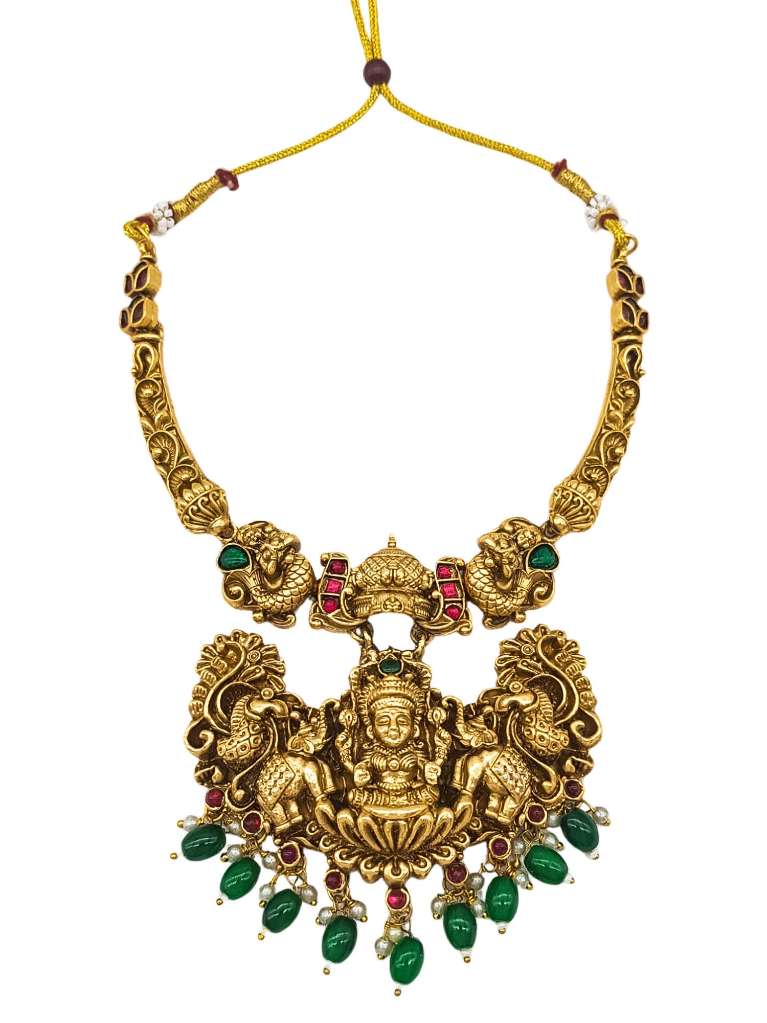 Gold plated Multicolor with pearl Necklace Set