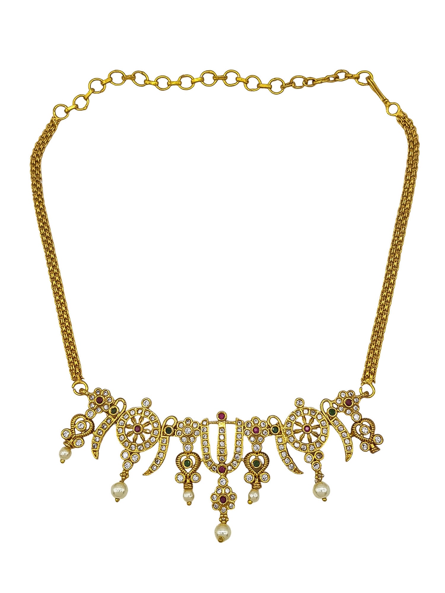 Gold Plated Temple Design short necklace