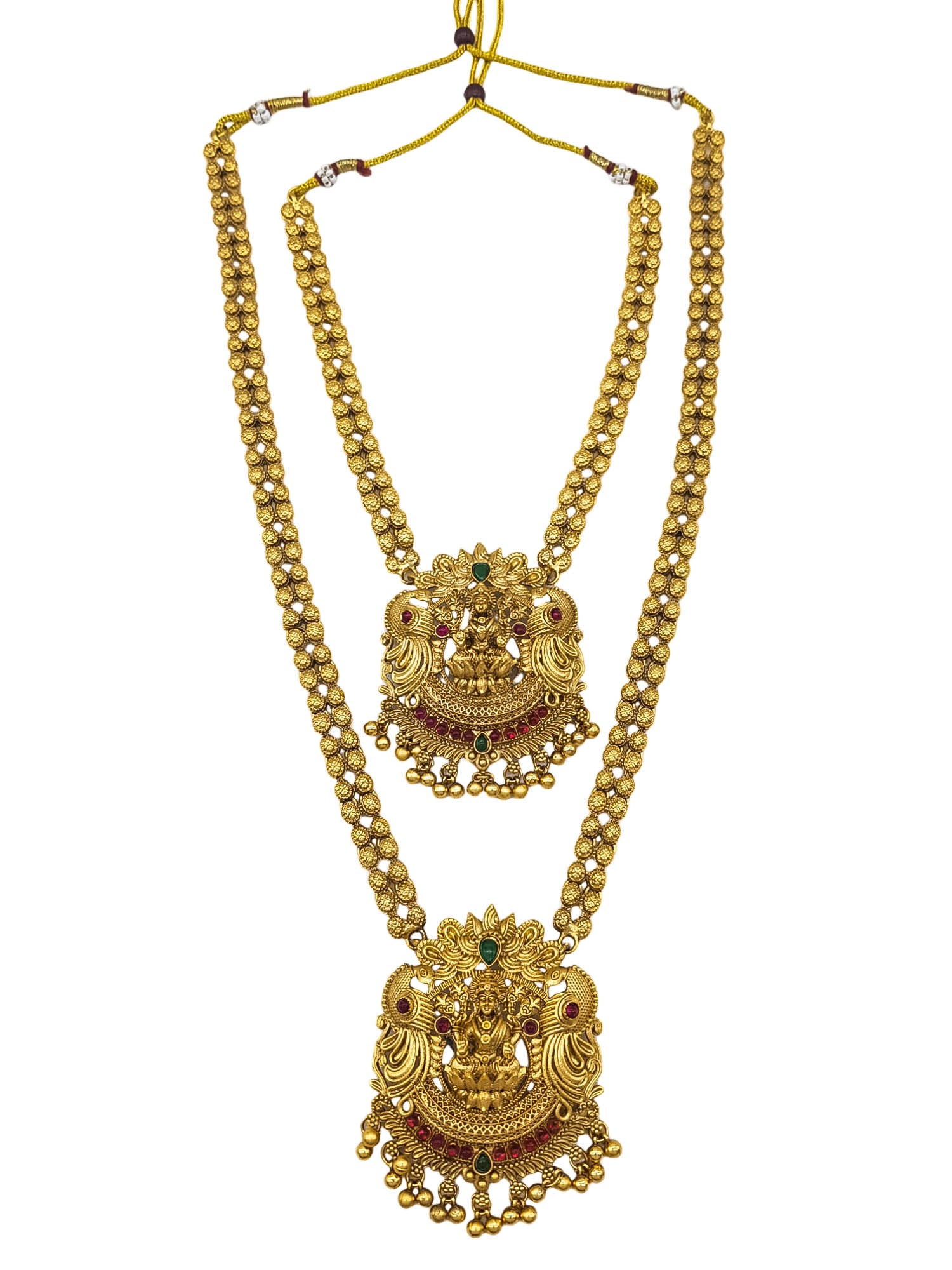 Antique Premium Gold finish Laxmi necklace Combo set