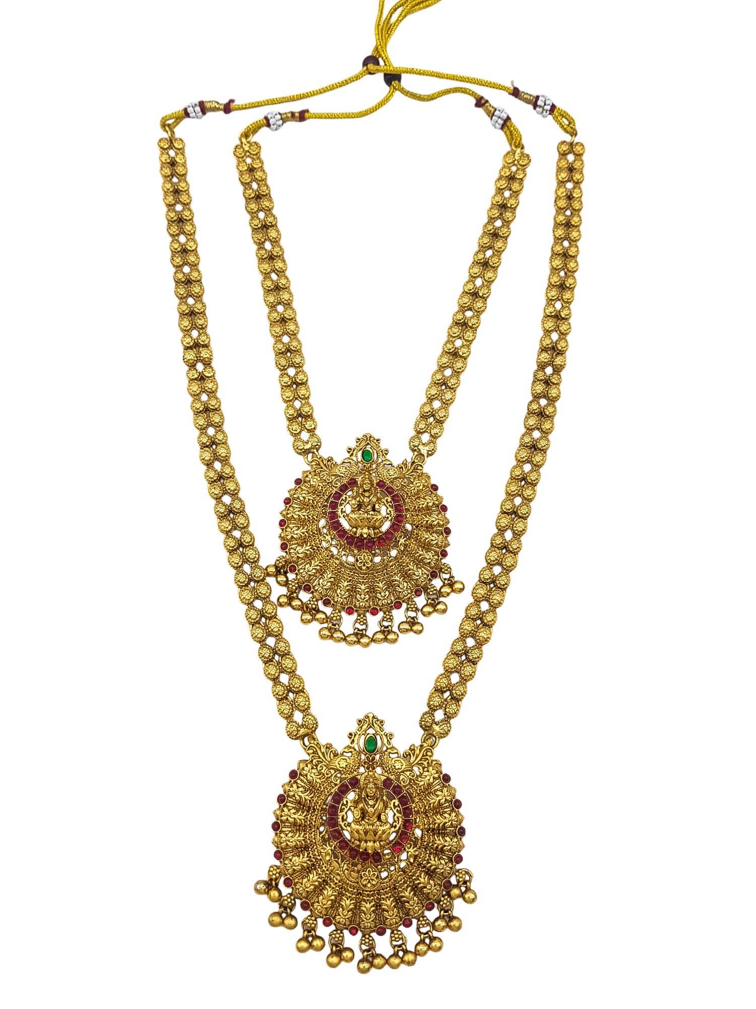 Antique Premium Gold finish Laxmi necklace Combo set