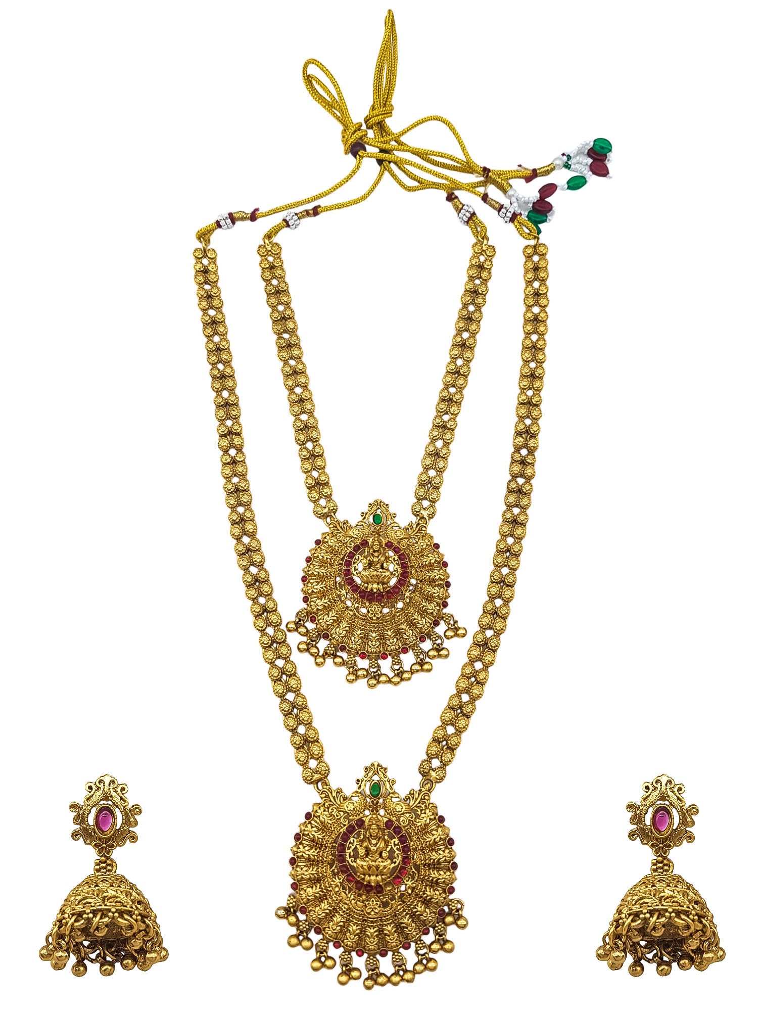 Antique Premium Gold finish Laxmi necklace Combo set