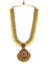 Kasu Premium Long Necklace Set With Ruby Stones