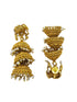 Gold plated Temple design Layered Jhumka Earrings