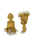 Gold plated Temple design Jhumka Earrings