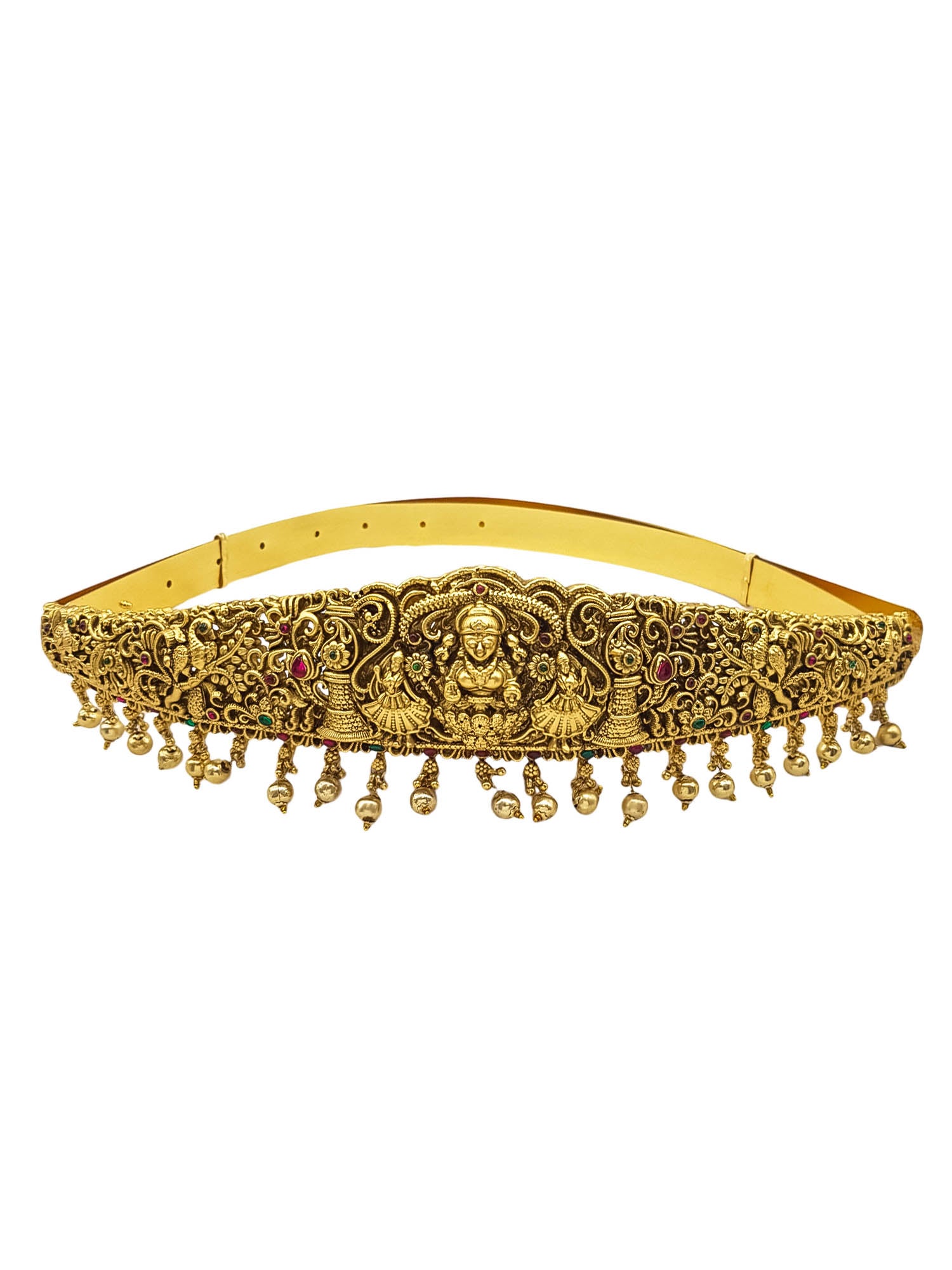 Gold Plated Traditional adjustable Waistbelt / vadiyannam with Laxmi