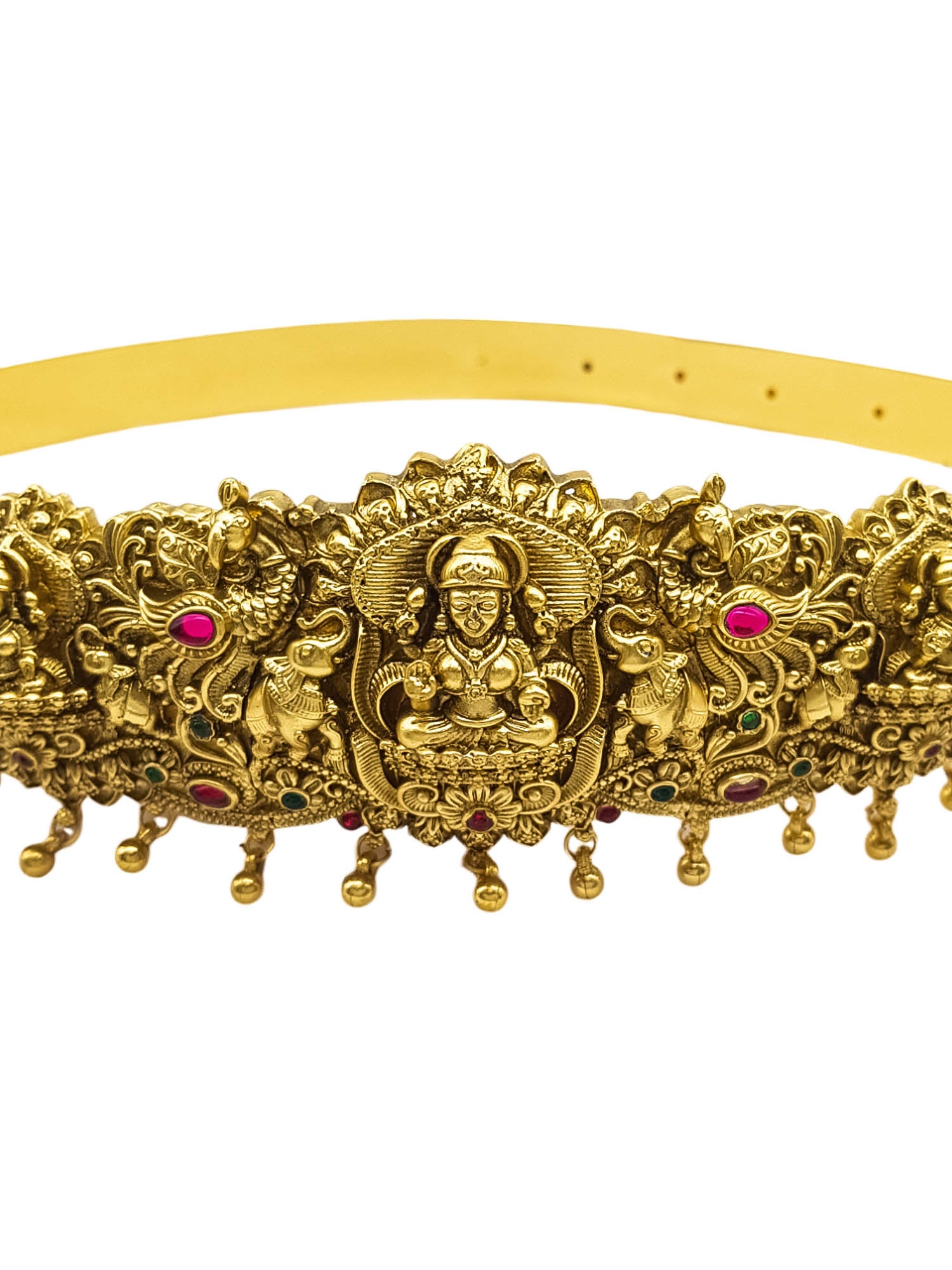 Gold Plated Traditional adjustable Waistbelt / vadiyannam with Laxmi