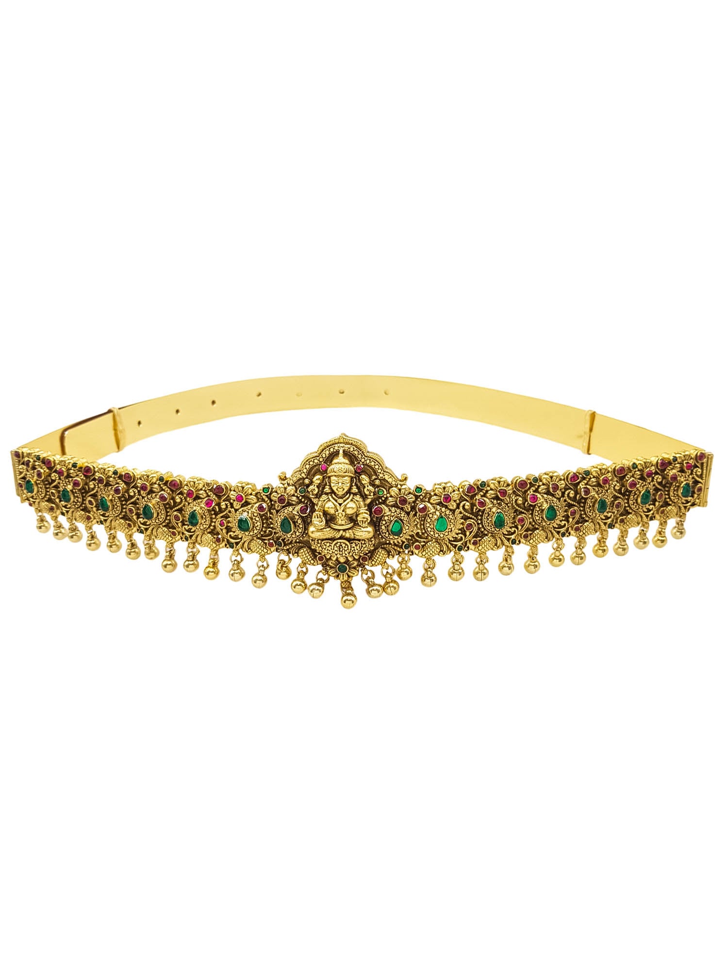 Gold Plated Traditional adjustable Waistbelt / vadiyannam with Laxmi