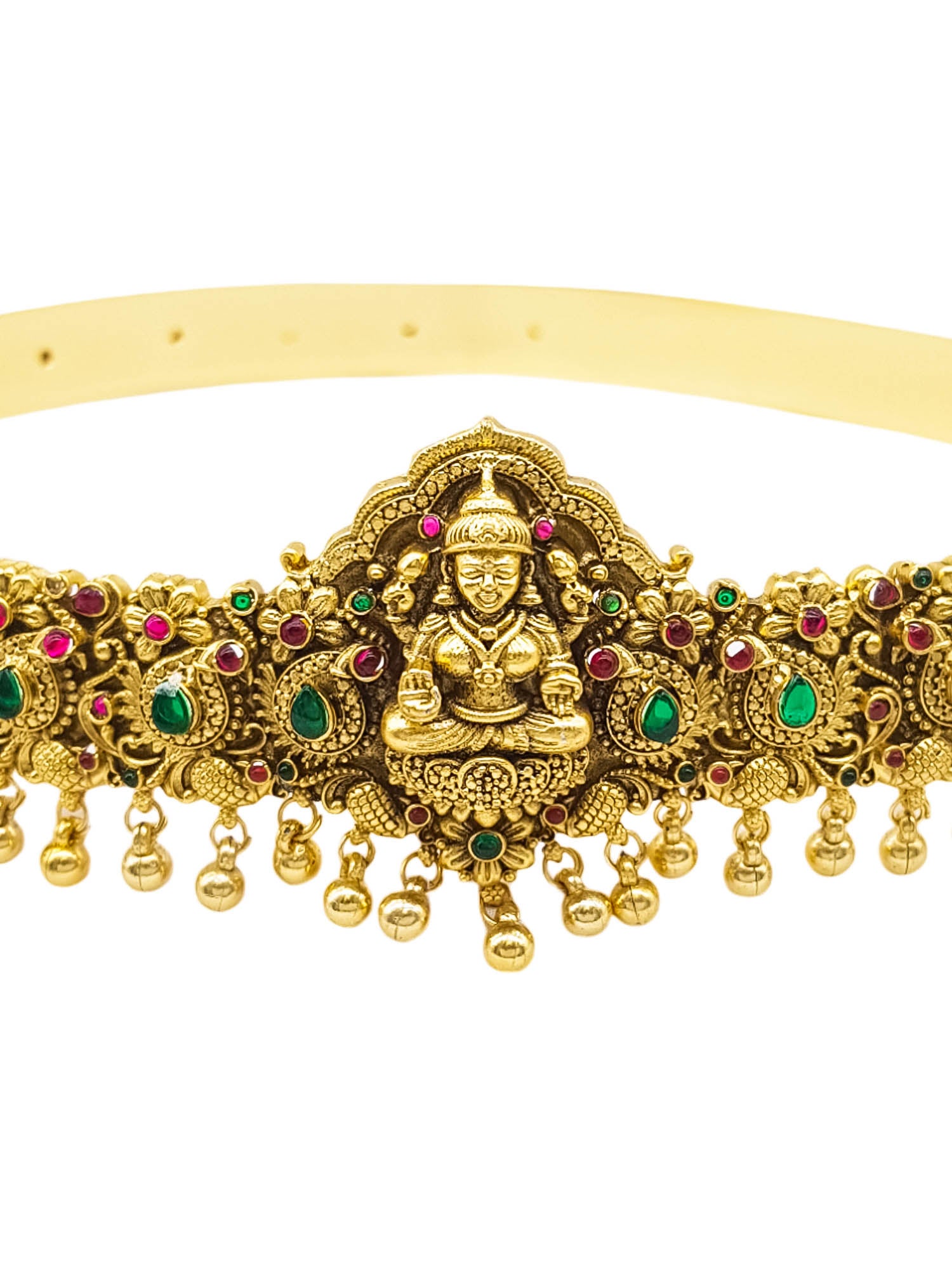 Gold Plated Traditional adjustable Waistbelt / vadiyannam with Laxmi