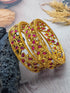 Gold Plated Studded Set of 2 Bangles