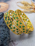 Gold Plated Studded Set of 2 Bangles