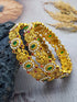 Micro Gold Plated Set of 2 Multi Colour Stone Bangles