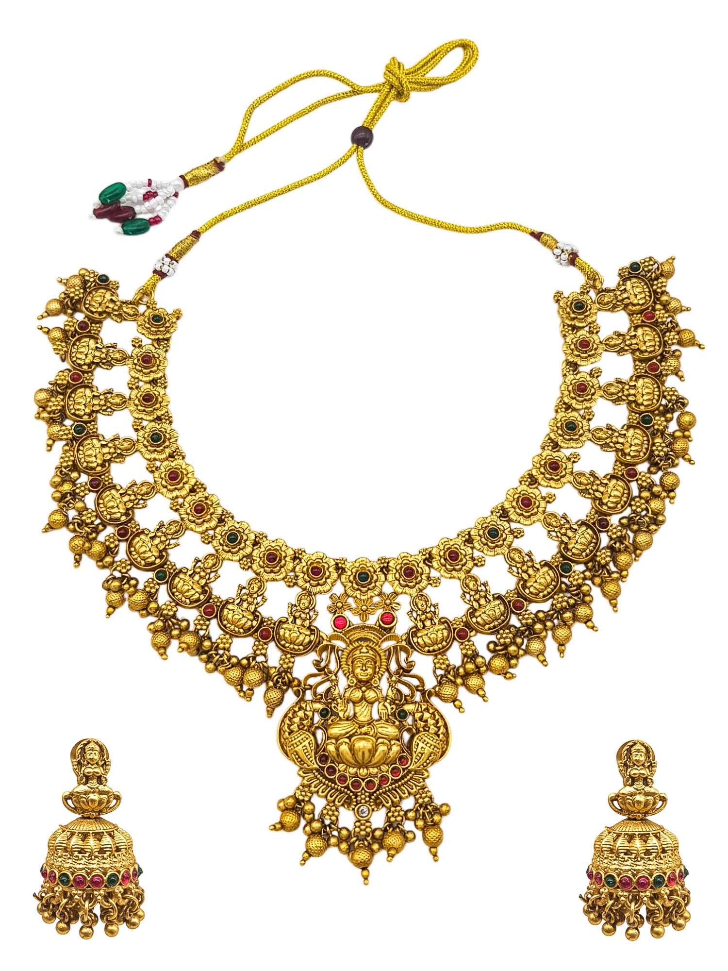 Antique Premium Gold finish Laxmi necklace set