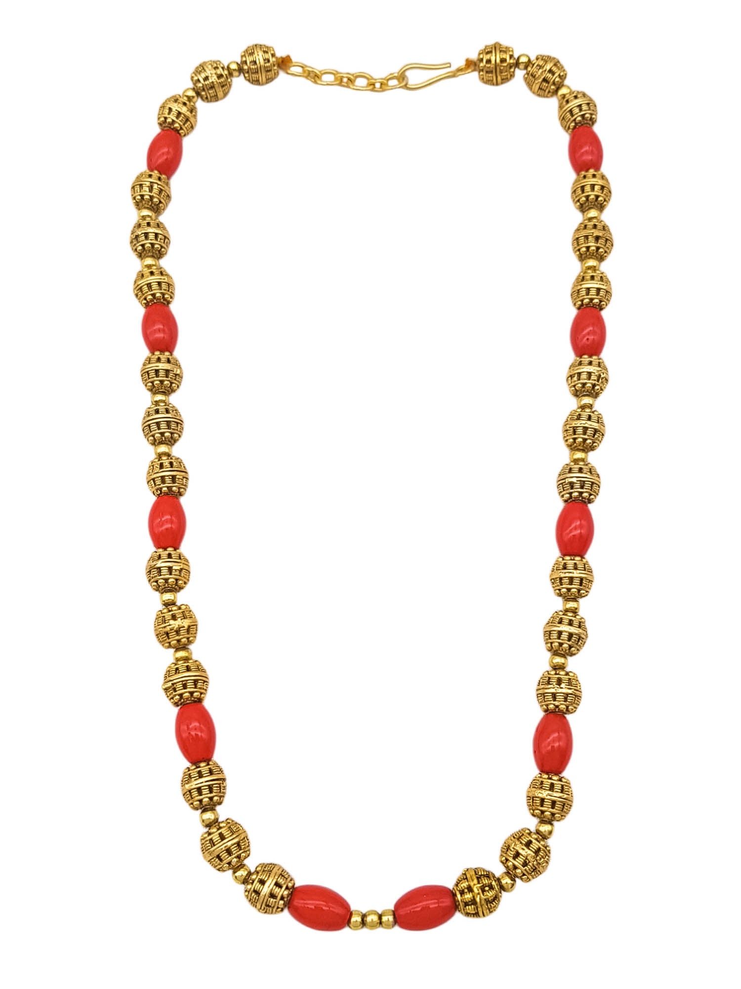 Premium Gold Plated Necklace Set in Coral