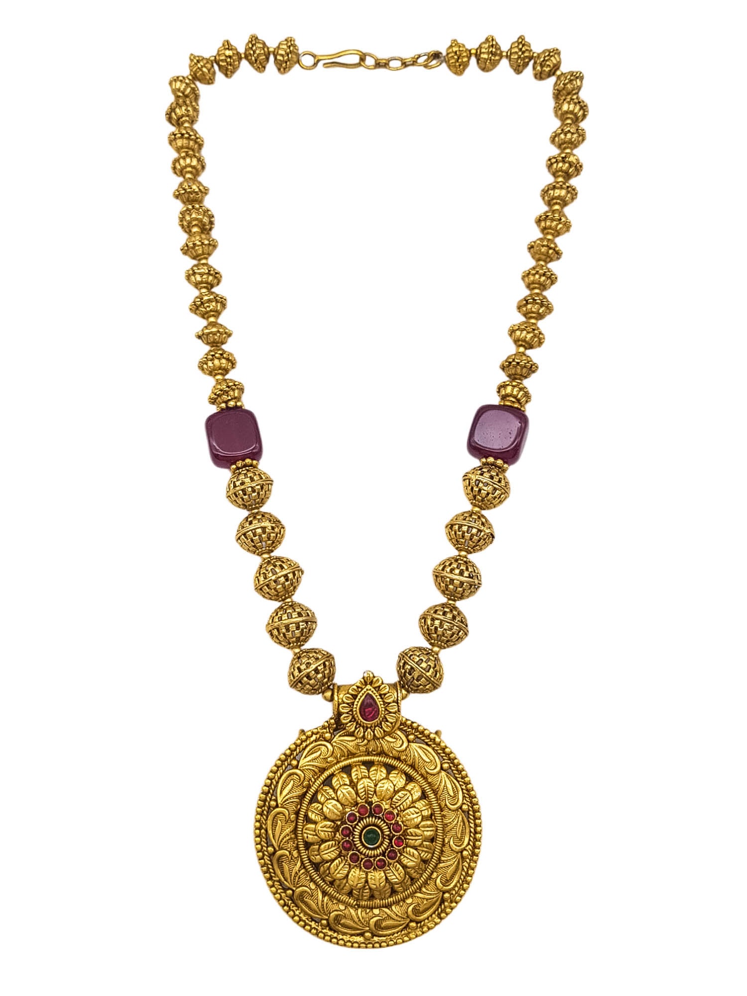 Gold Plated Necklace Set in Coral