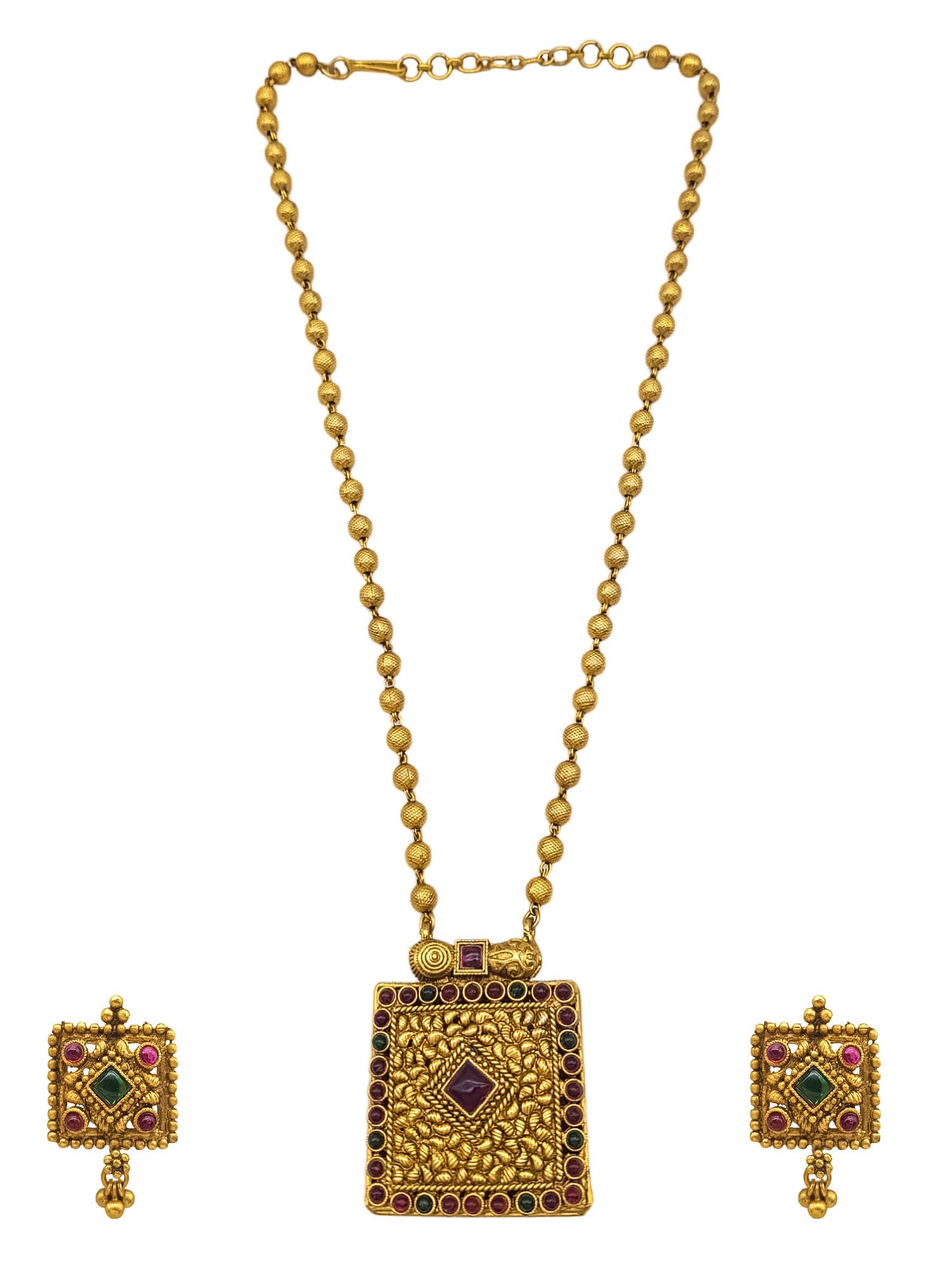 Premium Gold Finish Reversible Necklace Set