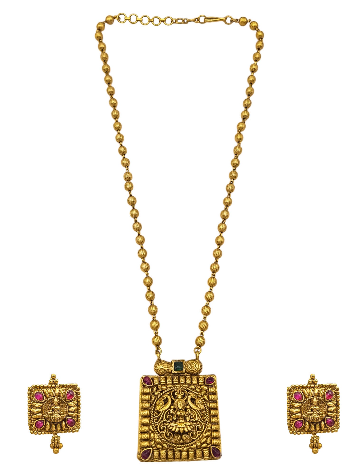 Premium Gold Finish Reversible Necklace Set