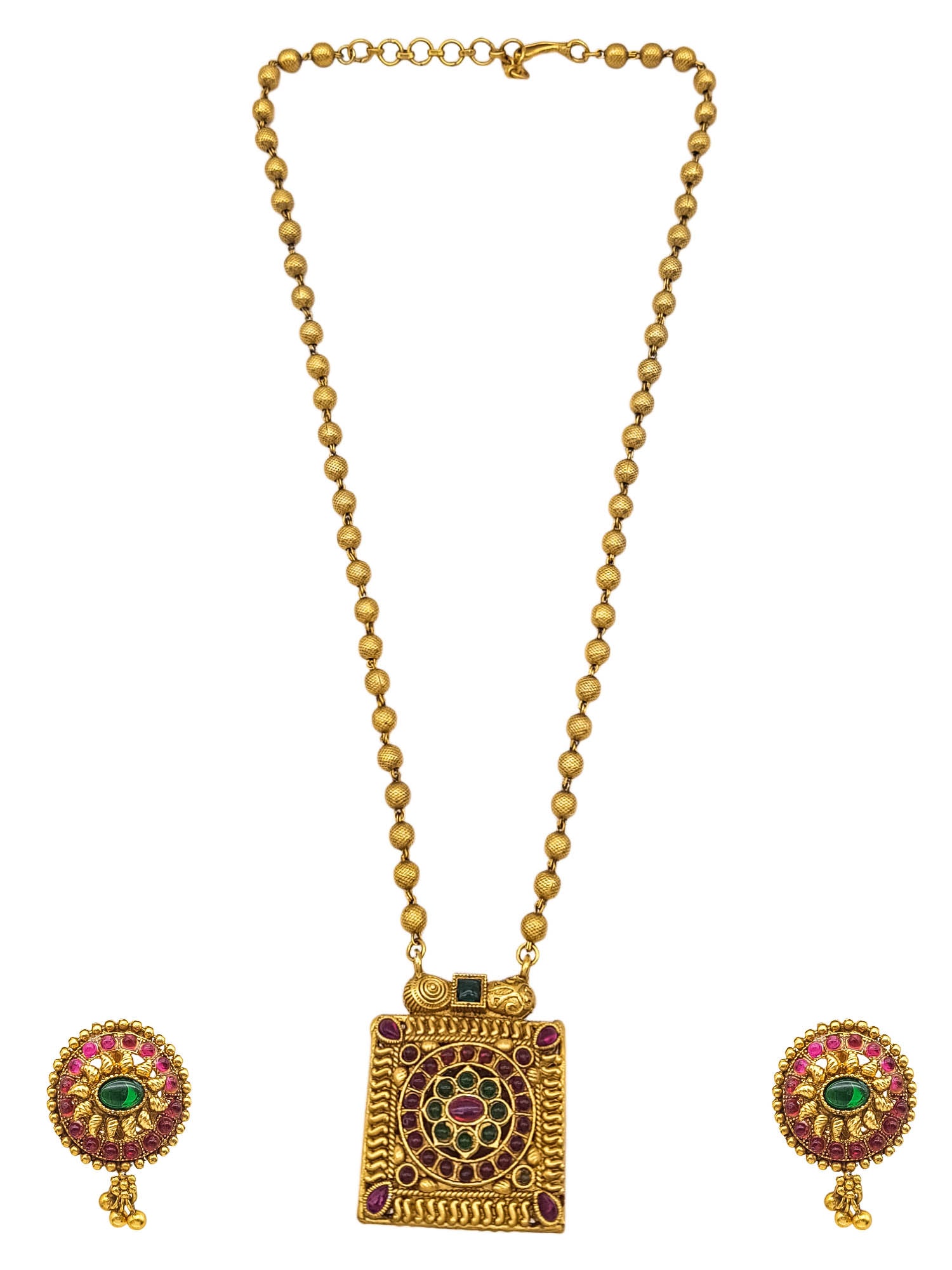 Premium Gold Finish Reversible Necklace Set