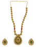 Premium Gold Finish Coral Reversible Necklace Set