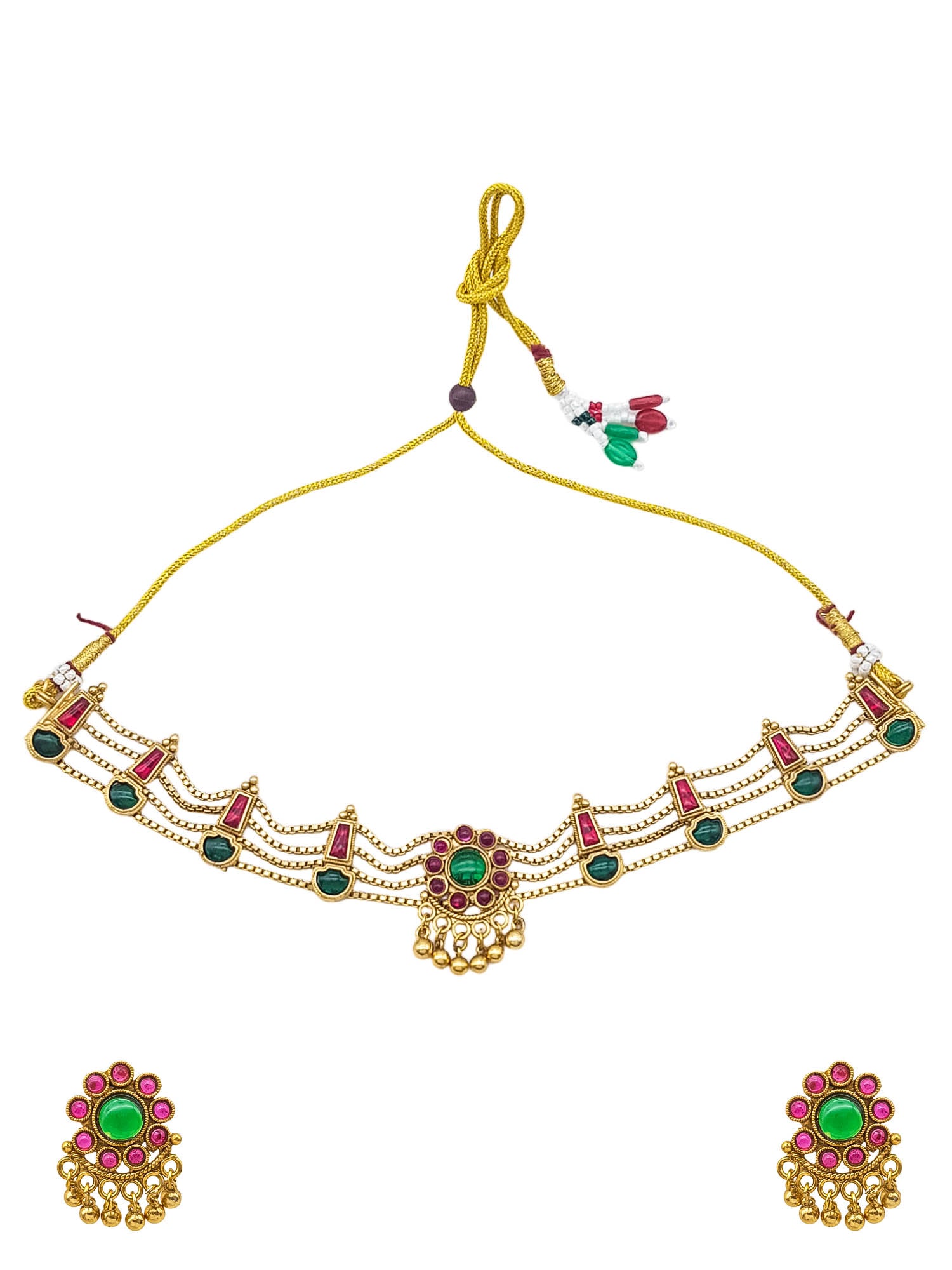 Gold Plated choker Necklace Set Kerala Style