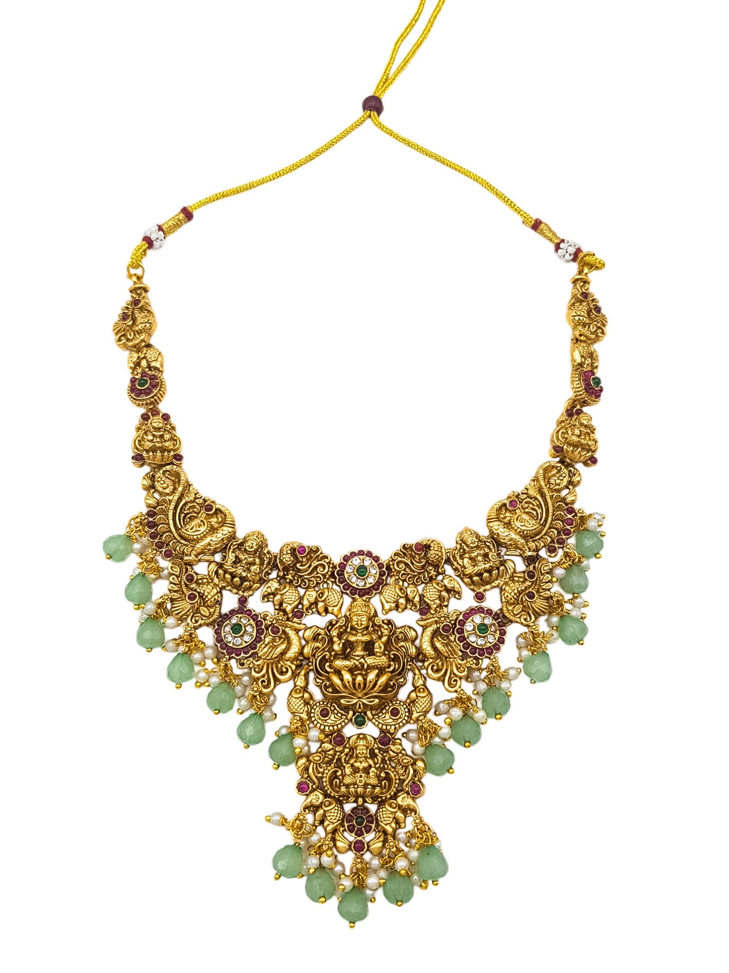 Antique Premium Gold finish Laxmi necklace Combo set