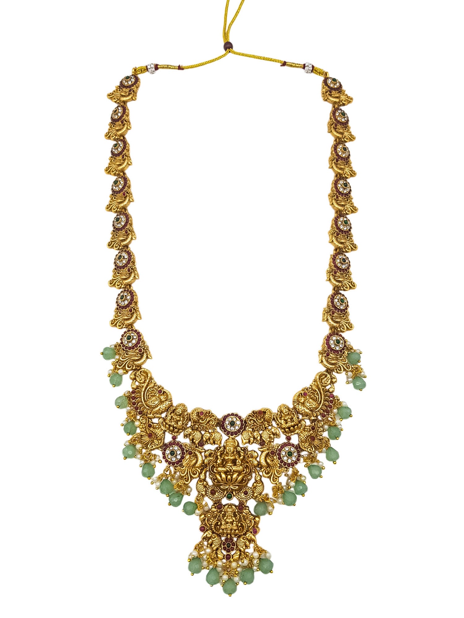 Antique Premium Gold finish Laxmi necklace Combo set