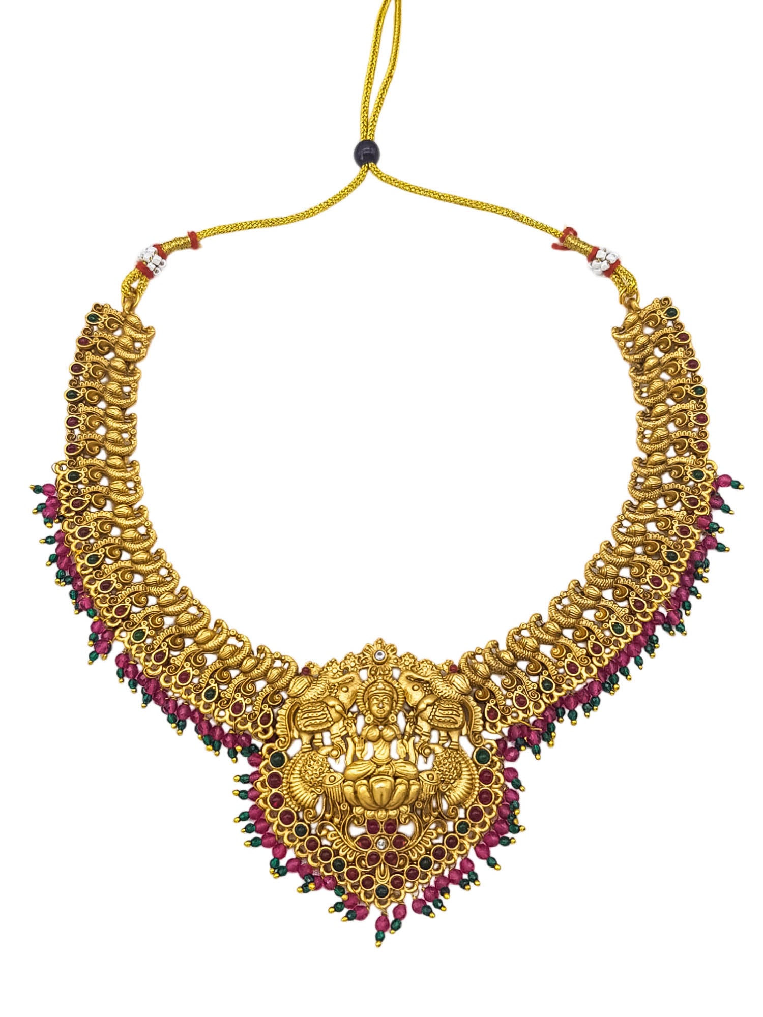 Antique Premium Gold finish Laxmi necklace Combo set