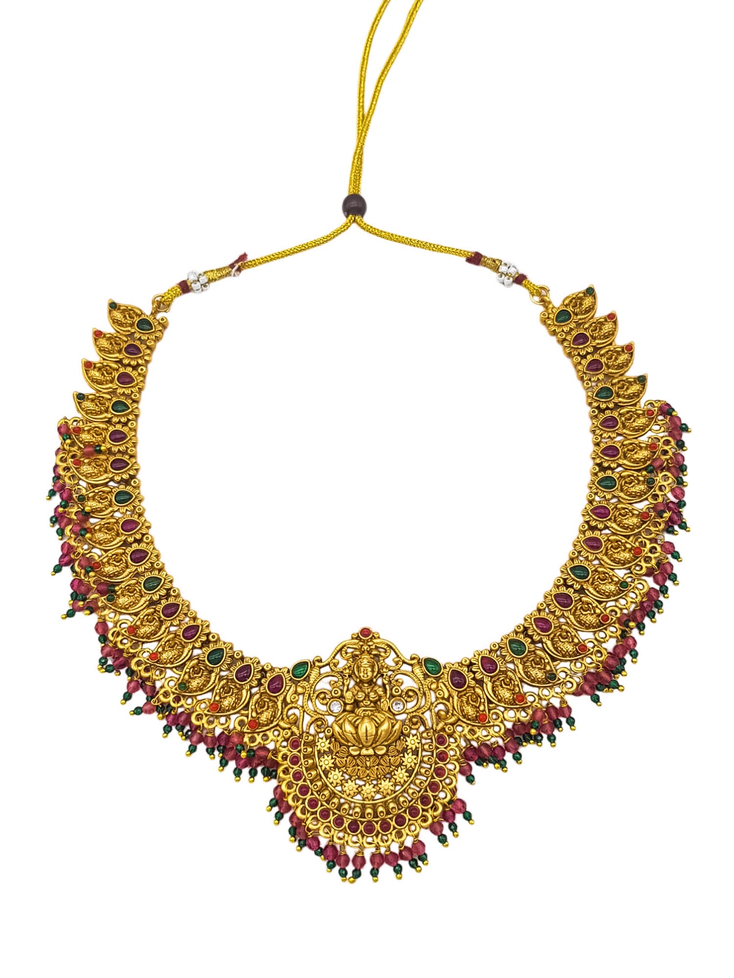 Antique Premium Gold finish Laxmi necklace Combo set