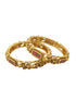 Gold Plated Studded Set of 2 Laxmi Bangles