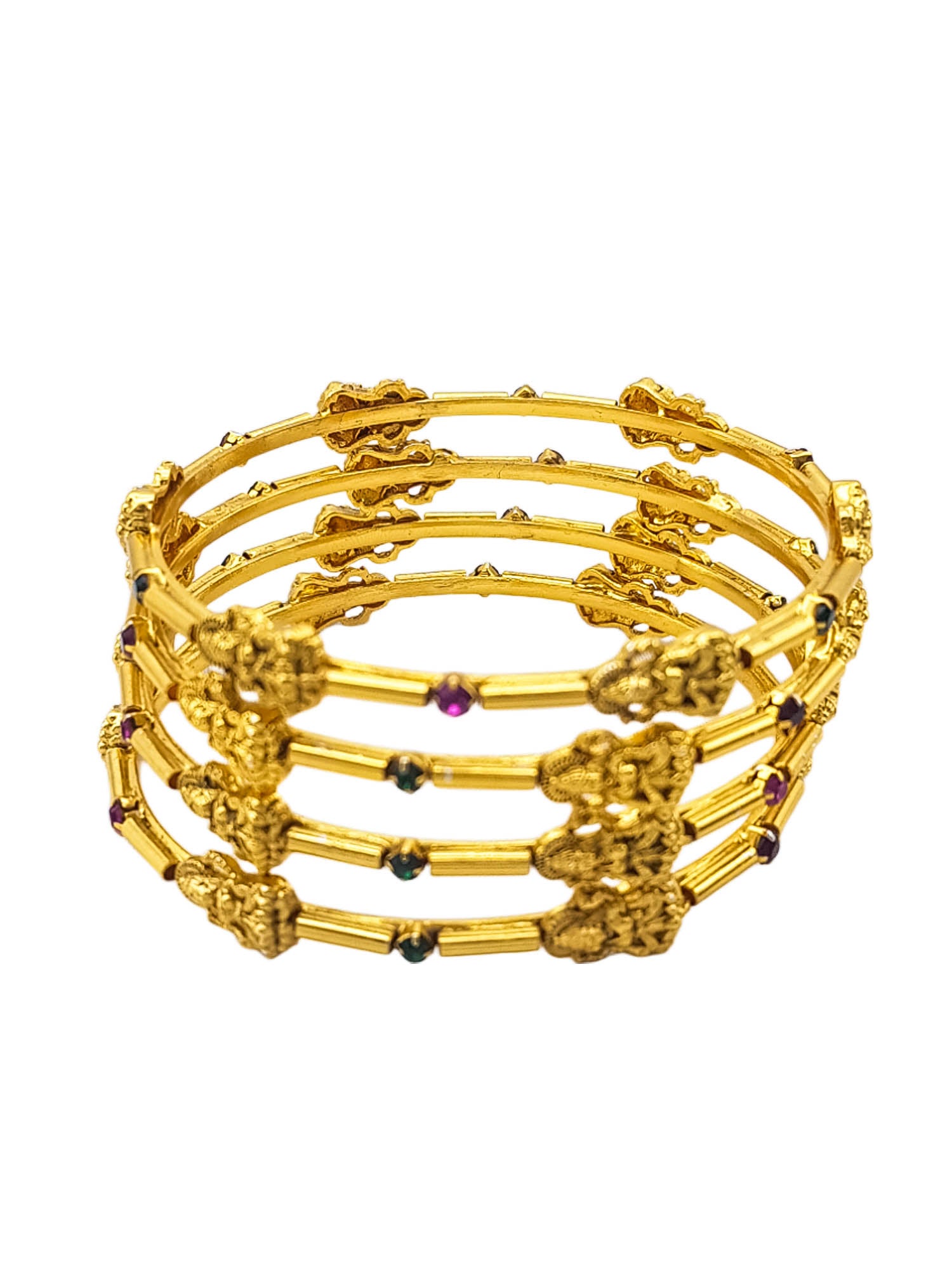 Gold Plated Set of 4 Laxmi  Bangles