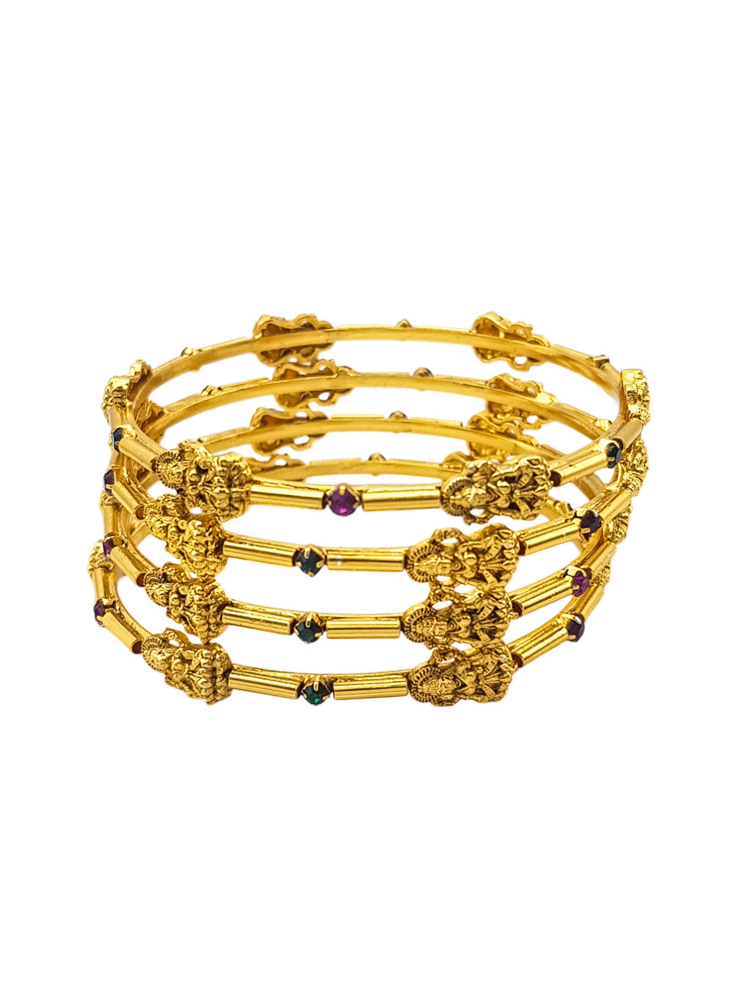 Gold Plated Set of 4 Laxmi  Bangles