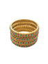 Gold Plated Studded Set of 4 Multi Stone Bangles