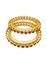 Gold Plated Multi Colour Stone Set of 2 Bangles