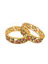 Gold Plated Studded Set of 2 bangles