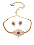 Gold Plated Drop CZ Necklace Set with 4 interchangeable stones