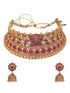 Gold Plated Choker Necklace Set multicolor