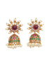 Gold plated Temple design Jhumka Earrings