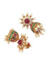 Gold plated Temple design Jhumka Earrings