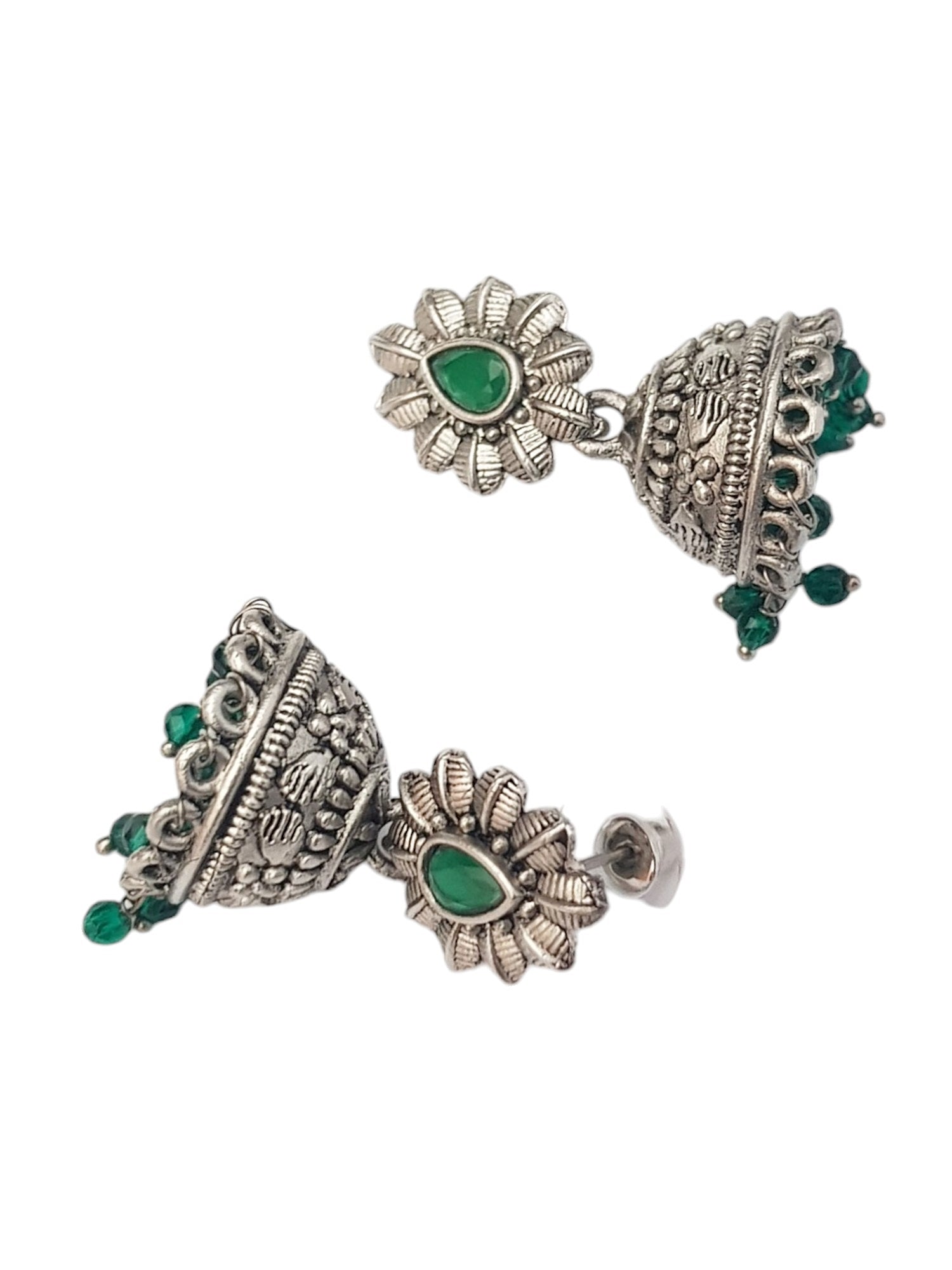 Silver Plated oxidised Earrings Jhumka