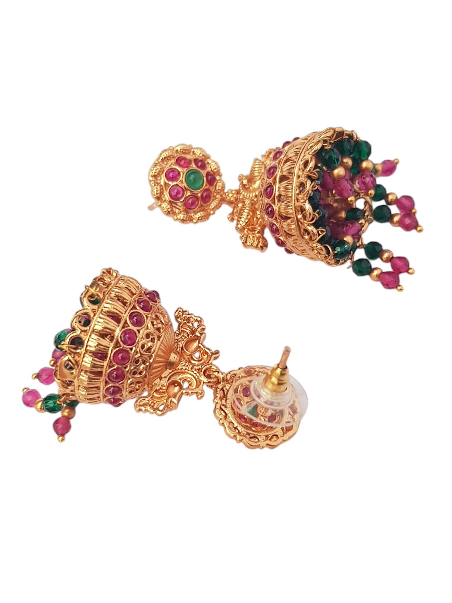 Gold plated Classic AD Jhumka Earrings